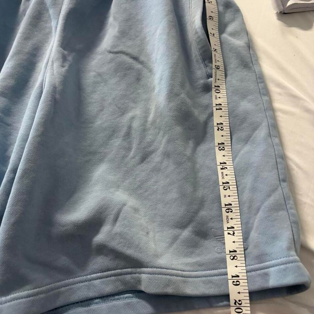 Adidas Men's light Blue sweat Athletic Casual Shorts Fleece lined 9'' inseam - Picture 5 of 7